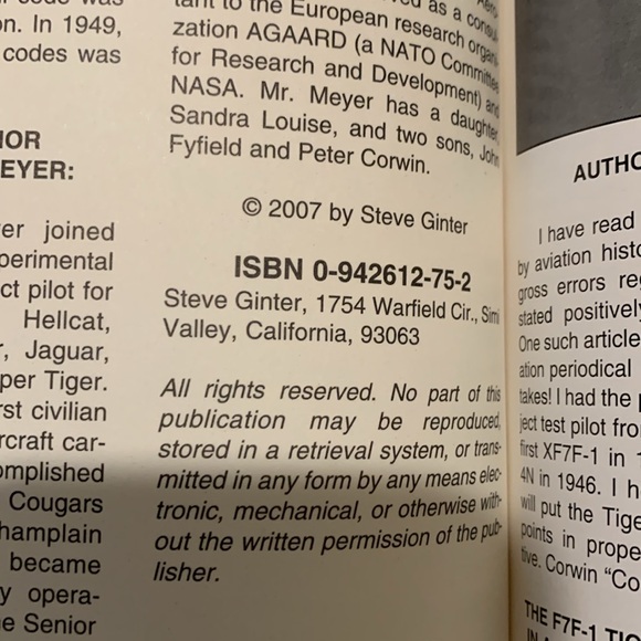 Grumman F7F Tigercat Naval Fighters # 75 Meyer & Ginter - Picture 4 of 7